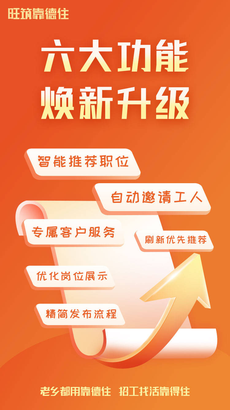 重磅！旺筑靠德住焕新升级，助力提升建筑灵活用工招聘求职效能